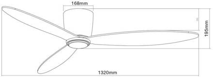 Beacon plafondventilator Airfusion Radar wit Ø 132 cm stil