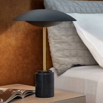 Beacon tafellamp Loft, zwart, hoogte 42 cm, marmeren voet zwart gemarmerd, zwart, messing