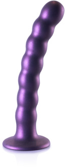 Beaded Silicone G-Spot Dildo - 6,5'' / 16,5 cm - Metallic Paars