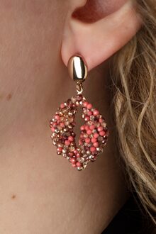 Beads Forever oorbellen in roze Roze/Goud