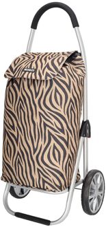 Beagles Alberic Shopping Trolley zebra brown boodschappentrolley Multicolor - H 102 x B 47 x D 35 cm