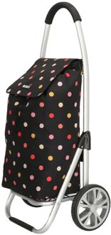 Beagles Boodschappenkar / Shoppingtrolley - Zwart/Stip
