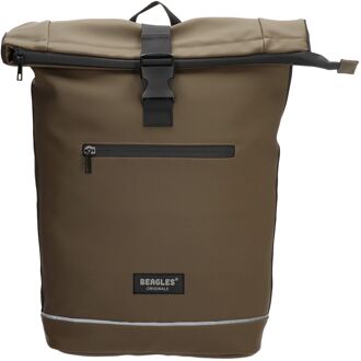 Beagles Originals Rolltop Rugtas Waterproof 15.6" olijf groen - H 56 x B 40 x D 13 cm