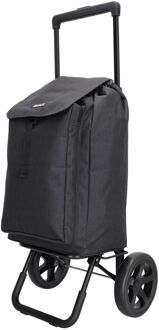 Beagles Shop & Go Cartease Boodschappentrolley zwart - H 100 x B 43 x D 40 cm