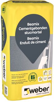 Beamix Weber Beamix Cementgebonden Stucmortel - 20kg - Lichtgrijs