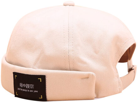 Beanie Mannen Vrouwen Hoed Cap Casual Docker Sailor Monteur Brimless Effen Kleur Hoed Winter Hoeden Voor Vrouwen Mannen Gorros Mujer invierno Beige