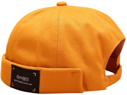 Beanie Mannen Vrouwen Hoed Cap Casual Docker Sailor Monteur Brimless Effen Kleur Hoed Winter Hoeden Voor Vrouwen Mannen Gorros Mujer invierno Geel