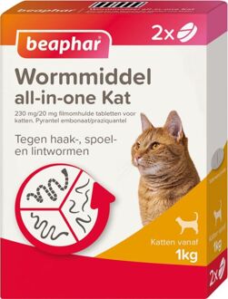 Beaphar All-in-One Kat 2st - Wormmiddel - 2 stuks