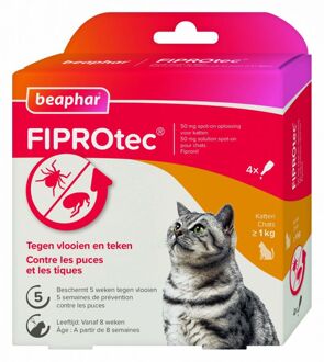 Beaphar Fiprotec Kat - Vlooienbestrijding -  >1 kg -  4 Pipetten