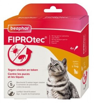 Beaphar Fiprotec Kat - Vlooienbestrijding -  >1 kg -  4 Pipetten