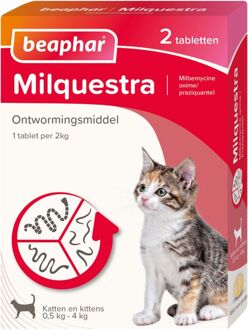 Beaphar Milquestra Kleine kat/kitten - 0,5 tot 4 Kg - 2 tabletten