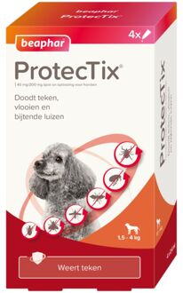 Beaphar ProtecTix Hond 1,5-4kg Pipetten - Vlooien- en tekenmiddel - 4 stuks