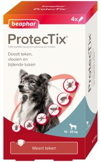 Beaphar ProtecTix Hond 10-25kg Pipetten - Teken en vlooiendruppels - 10-25 kg - 4 stuks