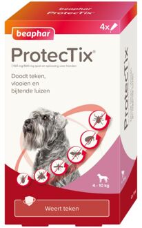 Beaphar ProtecTix Hond 4-10kg Pipetten - Vlooien- en tekenmiddel - 4 stuks