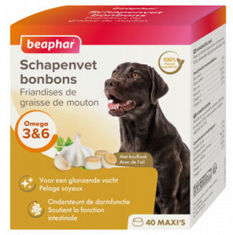 Beaphar Schapenvet Bonbons Knoflook hondensnack