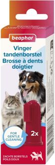 Beaphar Vingertandenborstel - Hond en Kat - Wit - 2 stuks