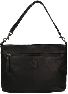 Bear Design Angelica Leren Hobotas / Schoudertas - Zwart