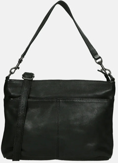 Bear Design Angelica Leren Hobotas / Schoudertas - Zwart
