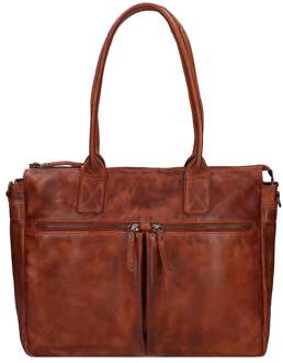 Bear Design Business Schoudertas Binni met Laptopvak 17'' Cognac