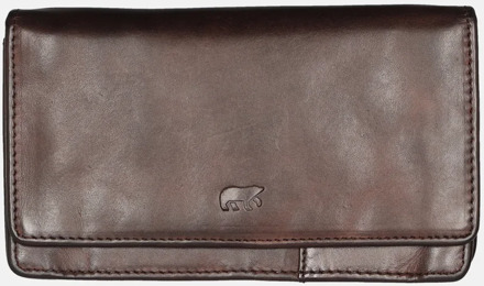 Bear Design Cow Lavato Leren Dames Portemonnee - Donkerbruin