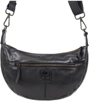 Bear Design crossbody tas black Zwart