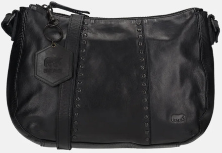 Bear Design crossbody tas studs black Zwart