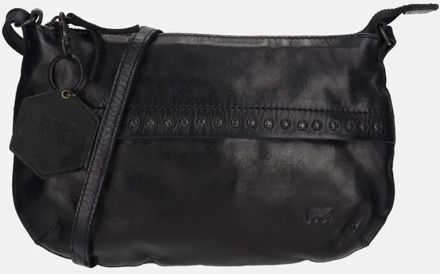 Bear Design crossbody tas studs black Zwart