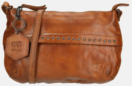 Bear Design crossbody tas studs cognac
