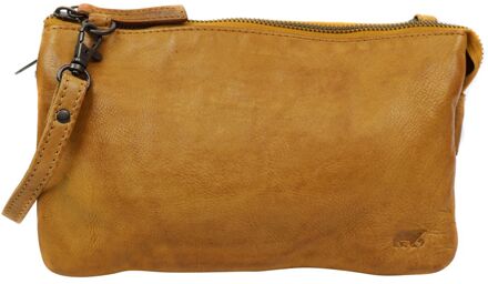 Bear Design Crossbodytas Cow Lavato Leer - geel