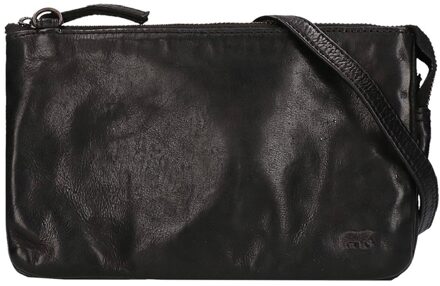 Bear Design Crossbodytas Cow Lavato Leer - zwart