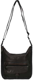 Bear Design Crossbodytas Cow Lavato Leer - zwart