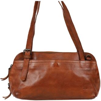 Bear Design Daphne Shoulderbag cognac handtas dames - H 17 x B 33,5 x D 7,5 cm