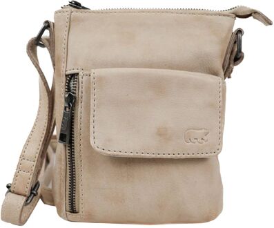 Bear Design Davida Crossbody feather schoudertas dames Beige - H 21 x B 17 x D 2 cm