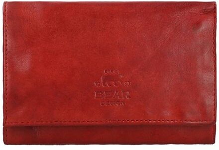 Bear Design Diana Leren Overslagportemonnee - Rood