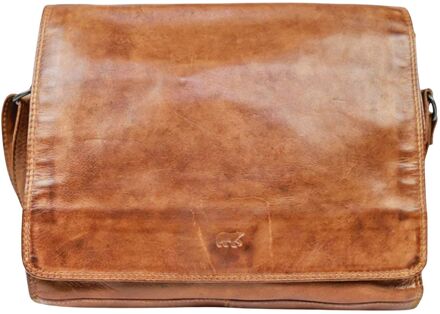 Bear Design Hanna Leren Overslagtas / Schoudertas - Cognac