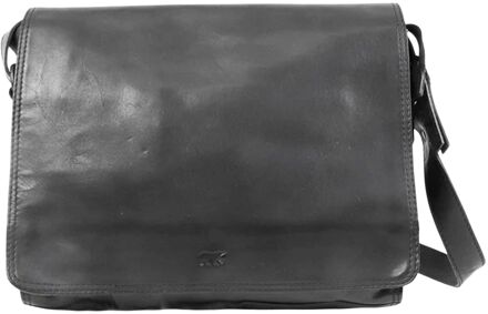 Bear Design Hanna Leren Overslagtas / Schoudertas - Zwart