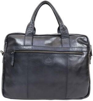 Bear Design Hugo Leren Laptoptas - 14 inch - Zwart