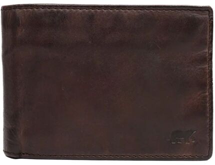 Bear Design Joep Billfold brown heren portemonnee Bruin - H 8,5 x B 11,5 x D 2 cm
