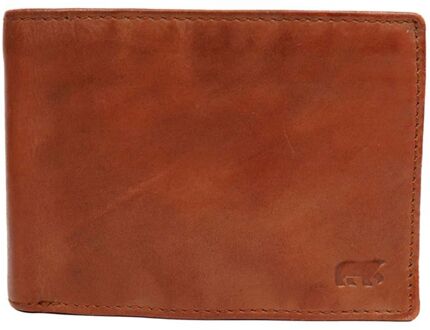 Bear Design Joep Billfold cognac heren portemonnee - H 8,5 x B 11,5 x D 2 cm