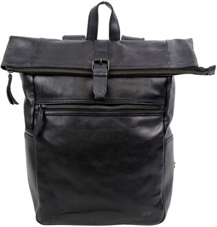 Bear Design Pergola - Leren Laptop Rolltop Rugzak - 13 inch - Zwart