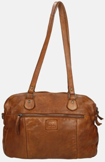 Bear Design Schoudertas Cow Lavato Leer - cognac