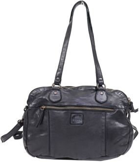 Bear Design Schoudertas Cow Lavato Leer - zwart