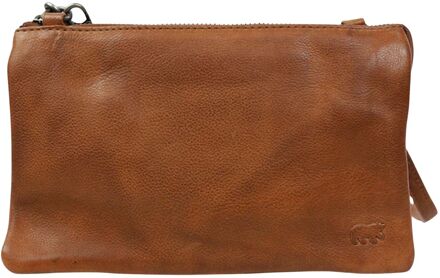Bear Design Uma Leren Schoudertas / Clutch - Cognac