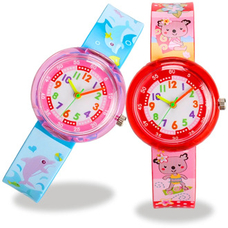 Bear/dolphin/lion/Pony Kids Watches Cartoon Dinosaur Watch Baby Learn Time Props Children Birthday Gift Students Quartz Watch