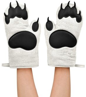 Bear Paw Vorm Anti-Brandwonden Handschoenen Hittebestendige Keuken Koken Bbq Grill Handschoen Oven Mitt Bakken Handschoenen Keuken Gereedschap.