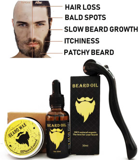 Beard Growth Kit, Beard Derma Roller+ Beard Growth Serum Oil+ Beard Balm, Facial Hair Growth Kit, Derma Roller for Men