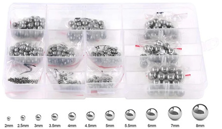 Bearing Ball Assortment Set, Metric Precision Chrome Steel Bearing Ball Assortment Kit(510 Pcs)