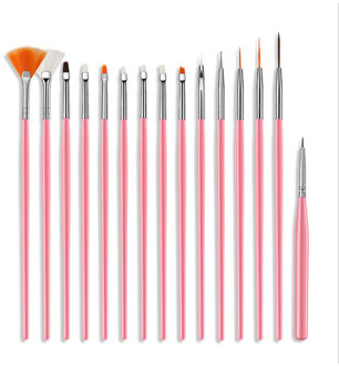 Beateal Nail Brush Set Voor Manicure Gel Brush Voor Nail Art Voor Acryl Borstel Voor Een Manicure Voor Pinceau Nail art Giet Ongle roze