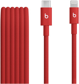 Beats by Dre Geweven USB-C naar Lightning kabel - 1,5 meter - Rapid Red Rood - One size