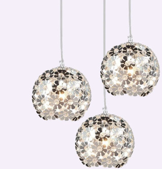 Beautiful Silver Flower Crystal pendant lights Fixtures Aluminum Hanging Pendant Lamp Crystal Light for Dining Bedroom